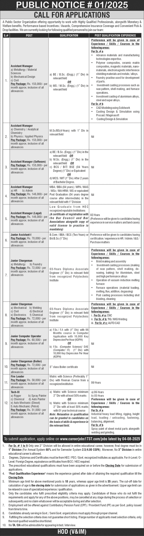 Public Sector Organization Islamabad Tender Notice